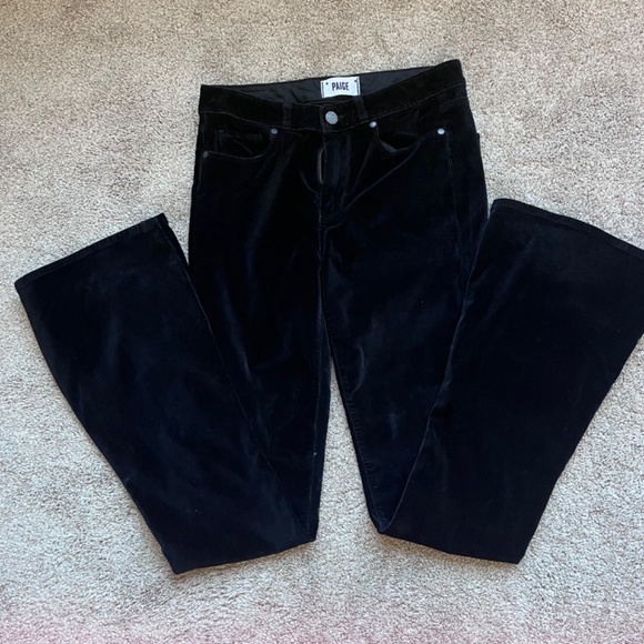PAIGE black velvet boot cut jeans, size 27, EUC - Picture 7 of 9
